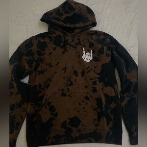 Black bleached skeleton hand hoodie